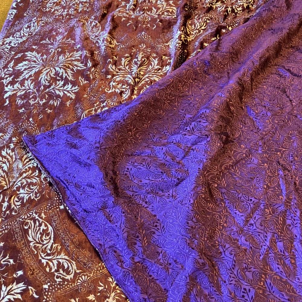 Reversible Tablecloth Burgundy Damask Purple Paisley Castle Gothic Royalcore